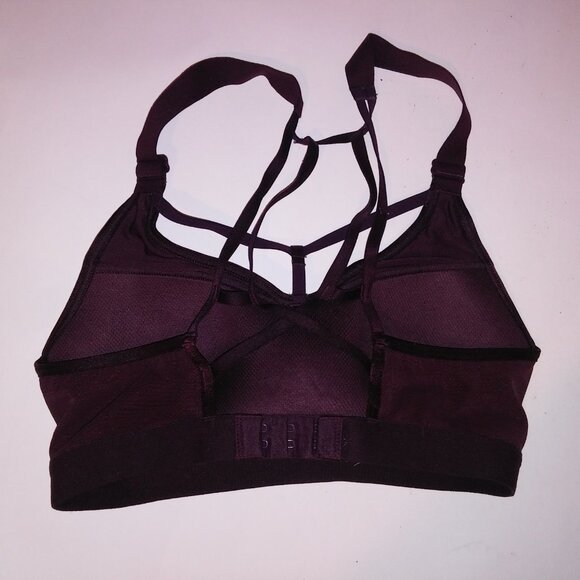 Victoria Secret Sports Bra 32B Incredible Lightweight Burgundy Solid Racerback - Picture 4 of 6